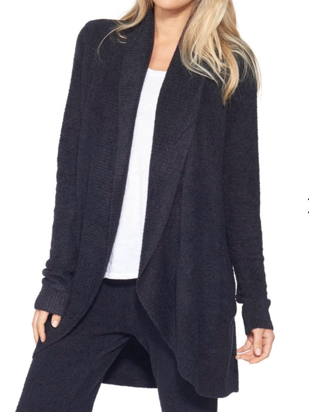 Barefoot Dreams Black Cozy Open-Front Cardigan